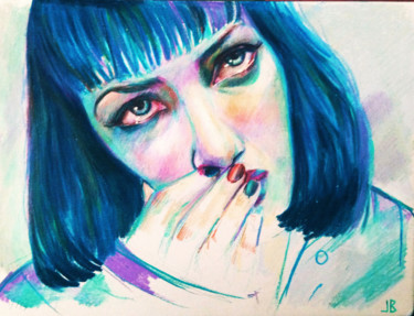 Painting titled "Mia Wallace" by Wally Pain, Original Artwork
