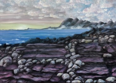 「Sunrise at Elgol Be…」というタイトルの絵画 Luna Smithによって, オリジナルのアートワーク, オイル ウッドストレッチャーフレームにマウント
