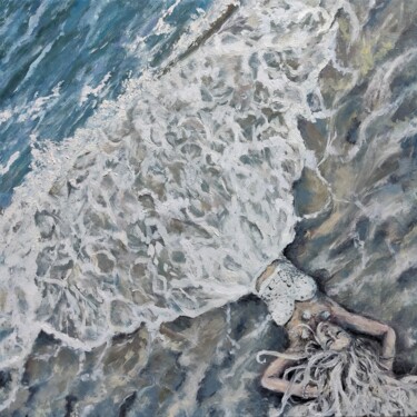 Peinture intitulée "Mermaid Euphony" par Luna Smith, Œuvre d'art originale, Huile Monté sur Châssis en bois
