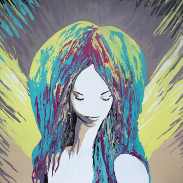 Картина под названием "Rainbow soul" - Luba Holland, Подлинное произведение искусства, Акрил Установлен на Деревянная рама д…