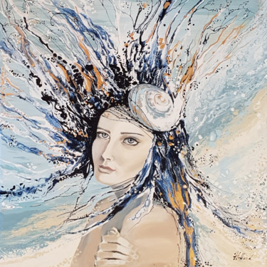 Oh, who is she... Painting titled "Oh, who is she..." by Luba Holland, Original Artwork, Acrylic Mounted on Wood Stretcher frame