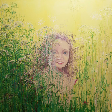 Painting titled "Nymph of the fields" by Luba Holland, Original Artwork, Acrylic