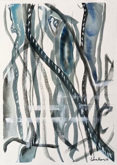 Pintura titulada "Lines" por Lubna Khan, Obra de arte original, Acuarela