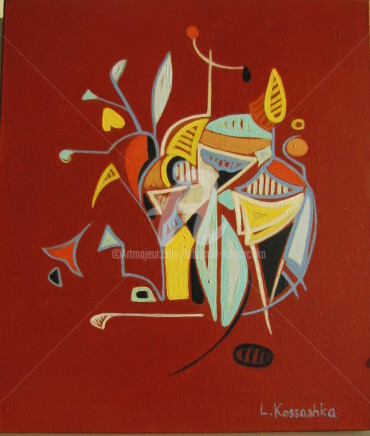 Peinture intitulée "6. Anges" par Lubomila Kossachka, Œuvre d'art originale, Huile Monté sur Châssis en bois