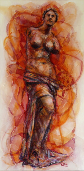 Painting titled "Venus" by Ľubomír Korenko, Original Artwork, Acrylic Mounted on Wood Stretcher frame