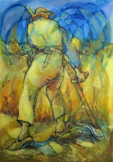 Painting titled "Tribute to Vincent" by Ľubomír Korenko, Original Artwork, Acrylic