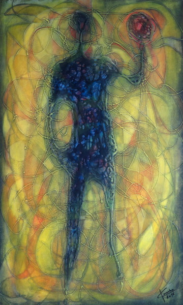 Ζωγραφική με τίτλο "Prometheus" από Ľubomír Korenko, Αυθεντικά έργα τέχνης, Ακρυλικό