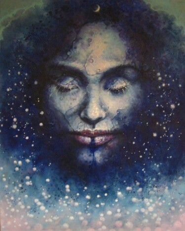 Painting titled "Astral" by Ľubomír Sinčák, Original Artwork, Acrylic Mounted on Wood Stretcher frame