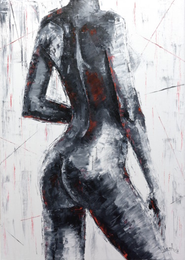 Pintura titulada "Artistic nude, Wait…" por Lubosh Valenta, Obra de arte original, Oleo
