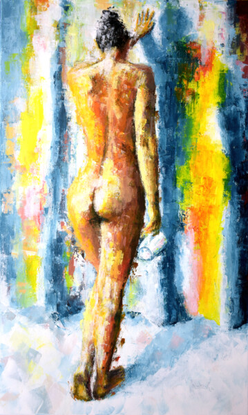 Malerei mit dem Titel "Hard Morning" von Lubosh Valenta, Original-Kunstwerk, Acryl