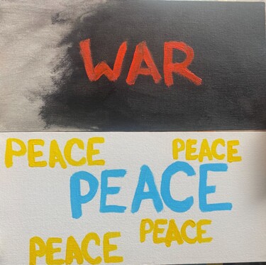 Schilderij getiteld "War Peace" door Liubov Khmeliuk, Origineel Kunstwerk, Acryl