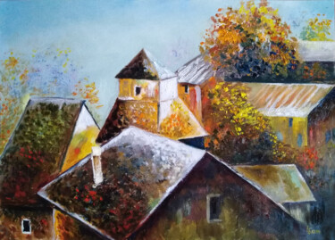Schilderij getiteld "Autumn in Bohemia" door Liubov Samoilova, Origineel Kunstwerk, Olie