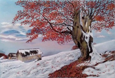 Painting titled "Late fall" by Liubov Samoilova, Original Artwork, Pastel