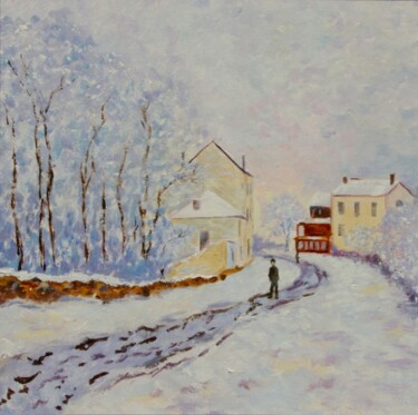 Schilderij getiteld "Winter in Argenteui…" door Liubov Samoilova, Origineel Kunstwerk, Olie