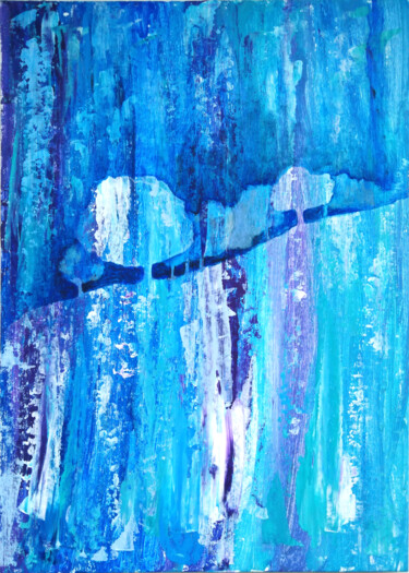 Painting titled "Blue forest" by Liubov Samoilova, Original Artwork, Acrylic