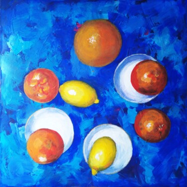 Картина под названием "Dance of tangerines…" - Любовь Самойлова, Подлинное произведение искусства, Акрил