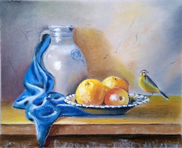 Peinture intitulée "Singing bird - Stil…" par Liubov Samoilova, Œuvre d'art originale, Pastel