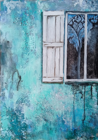 Картина под названием "Window in an old tu…" - Любовь Самойлова, Подлинное произведение искусства, Акрил