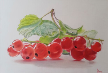 Painting titled "A sprig of red curr…" by Liubov Samoilova, Original Artwork, Pastel