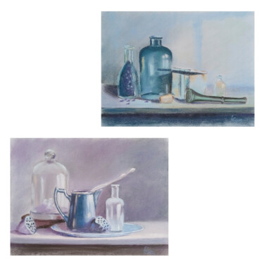 Malerei mit dem Titel "Glass and metal – t…" von Liubov Samoilova, Original-Kunstwerk, Pastell