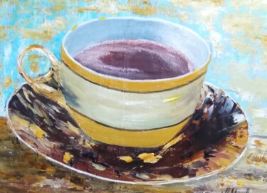 Картина под названием ""Чашка чая"" - Любовь Усова, Подлинное произведение искусства, Масло