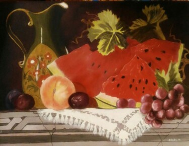Pittura intitolato ""Сахарное лето"" da Liubov Usova, Opera d'arte originale, Olio
