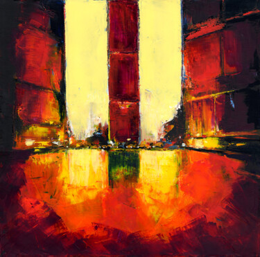 Painting titled "Cité radieuse (50x5…" by Luc Andrieux, Original Artwork, Acrylic Mounted on Wood Stretcher frame