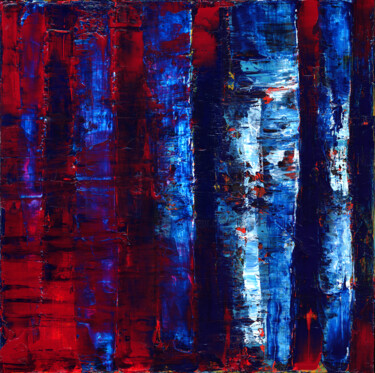 Painting titled "Forêt 1 (50x50cm)" by Luc Andrieux, Original Artwork, Acrylic