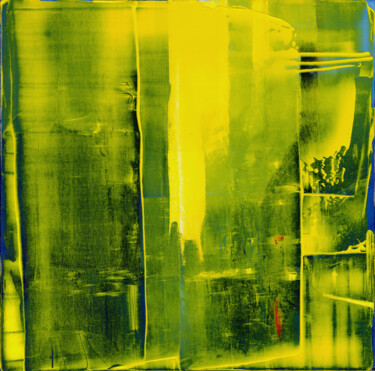 Peinture intitulée "Soleil vert 1 (50x5…" par Luc Andrieux, Œuvre d'art originale, Huile Monté sur Châssis en bois