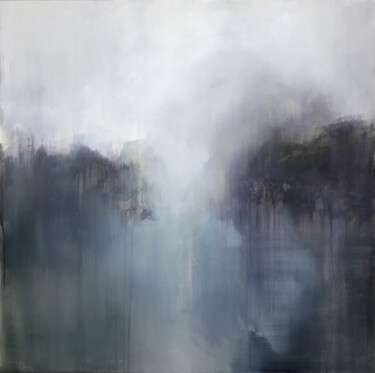 Painting titled "Silence (100x100cm)" by Luc Andrieux, Original Artwork, Acrylic Mounted on Wood Stretcher frame