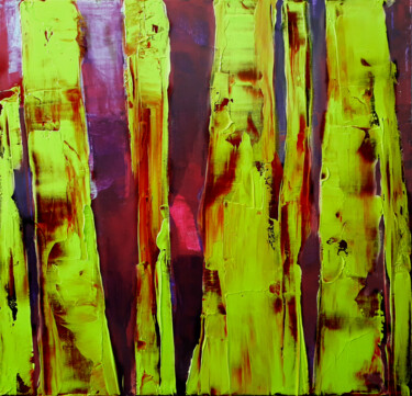 Malerei mit dem Titel "Forêt 3 (50x50cm)" von Luc Andrieux, Original-Kunstwerk, Öl