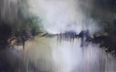 Painting titled "Orée (73x116cm)" by Luc Andrieux, Original Artwork, Acrylic Mounted on Wood Stretcher frame