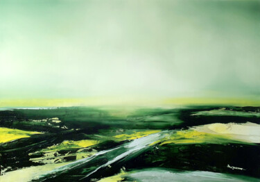 Malarstwo zatytułowany „Horizon 13 (81x116…” autorstwa Luc Andrieux, Oryginalna praca, Akryl Zamontowany na Drewniana rama n…