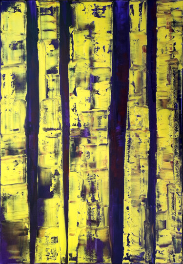 Painting titled "Forêt 6 (116 X 81 c…" by Luc Andrieux, Original Artwork, Oil Mounted on Wood Stretcher frame