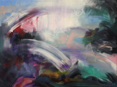 Painting titled "Eden 2 (60x80 cm)" by Luc Andrieux, Original Artwork, Acrylic Mounted on Wood Stretcher frame