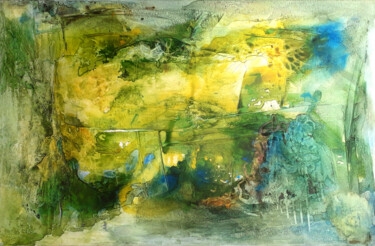 Картина под названием "Forêt secrète 3 (75…" - Luc Andrieux, Подлинное произведение искусства, Акрил Установлен на Деревянна…