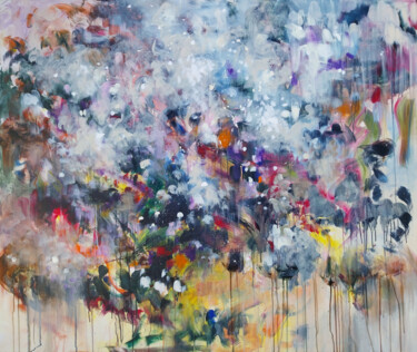 Картина под названием "Floraison (120 X 14…" - Luc Andrieux, Подлинное произведение искусства, Акрил Установлен на Деревянна…