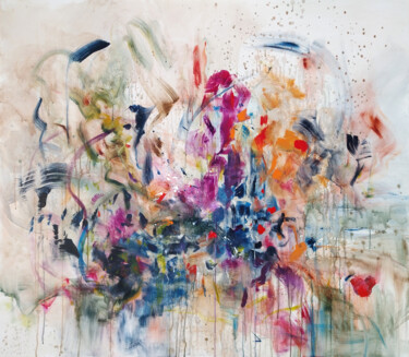 Картина под названием "Poésie 5 (120 X 140…" - Luc Andrieux, Подлинное произведение искусства, Акрил Установлен на Деревянна…