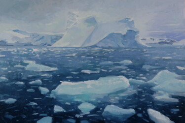 Pintura intitulada "Icefield in the Pen…" por Luc Bernay, Obras de arte originais, Óleo