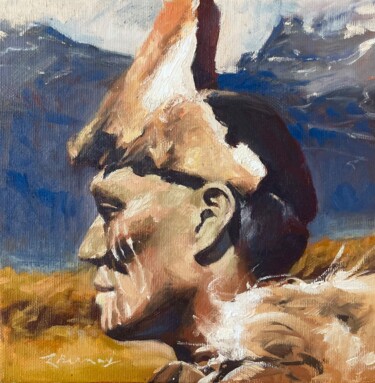 Painting titled "Native from Patagon…" by Luc Bernay, Original Artwork, Oil