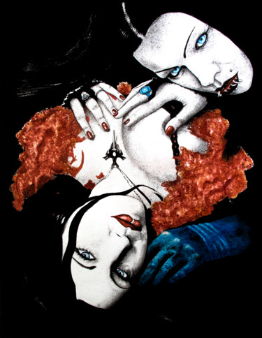 Peinture intitulée "Vice Versa" par Luc Brun-Perasso, Œuvre d'art originale, Encre