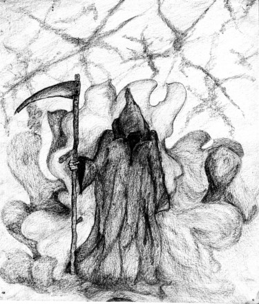 Dessin intitulée "death" par Luc Brun-Perasso, Œuvre d'art originale, Crayon