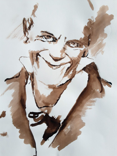 Drawing titled "clown 1" by Luc Debard, Original Artwork, Ink