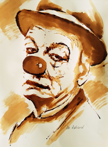 Рисунок под названием "clown inquiétant5" - Luc Debard, Подлинное произведение искусства, Чернила