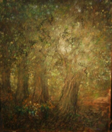 Painting titled "Zonienwoud bij Rode" by Luc Devondel, Original Artwork, Oil