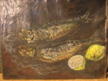 Painting titled "Haringen" by Luc Devondel, Original Artwork, Oil