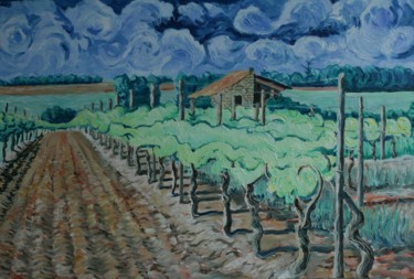 Peinture intitulée "theme-2015-la-vigne…" par Luc Huber, Œuvre d'art originale, Huile