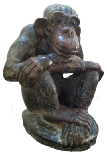 Sculpture titled "Le chimpanzé" by Luc Lavroff, Original Artwork