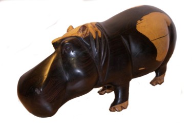 Sculpture intitulée "L' hippopotame" par Luc Lavroff, Œuvre d'art originale