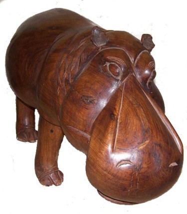 Sculpture titled "L'hippopotame" by Luc Lavroff, Original Artwork